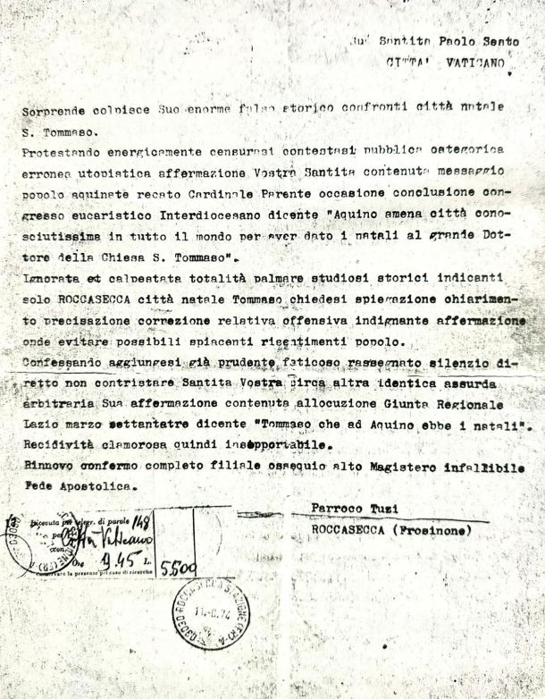 Quando Roccasecca sfidò il Papa per difendere la verità storica su San Tommaso